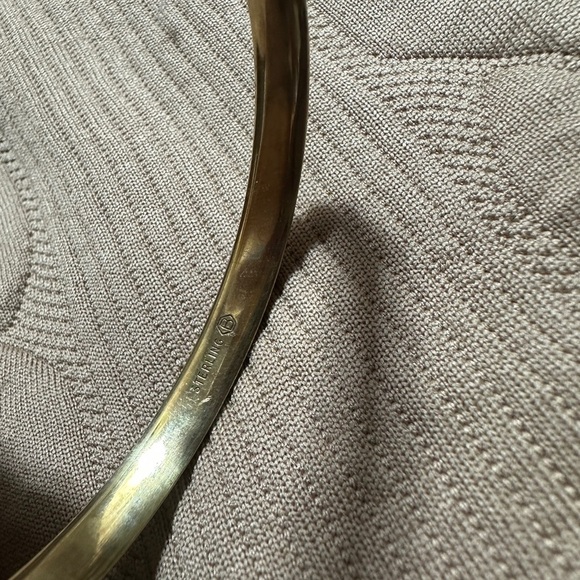 Vintage Gold tone Bangle Bracelet Silver 925 - Picture 2 of 12